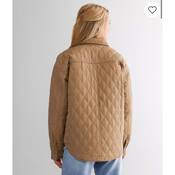 NWOT BKE Quilted Lightweight Shacket Jacket Portabella Tan Brown Women's Small - Picture 4 of 16